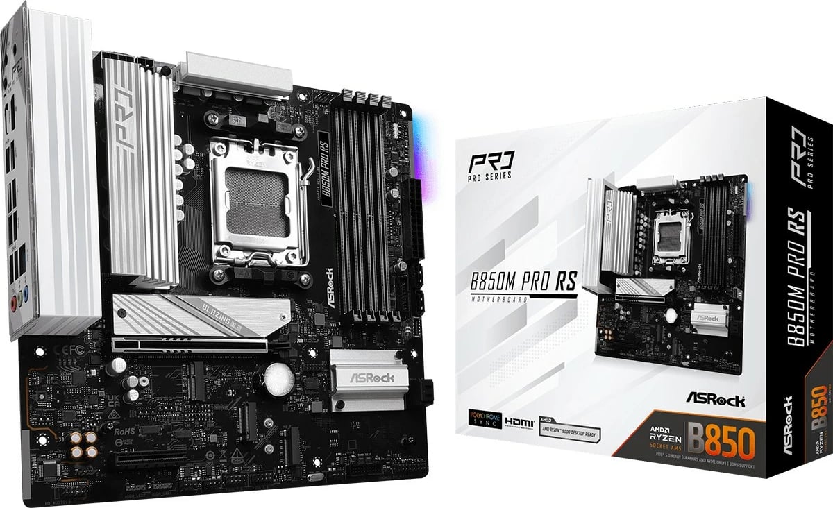 Pllakë amë ASRock B850M PRO RS, Socket AM5, 4x DDR5, micro ATX
