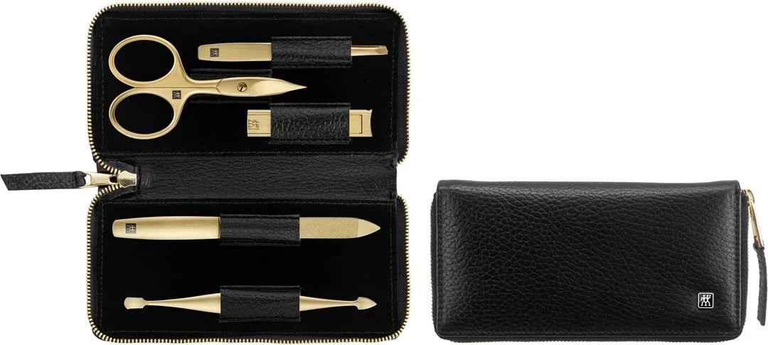 Set manikyr ZWILLING Twinox Gold Edition 97748-004-0, 5 pjesë, lëkurë e zezë