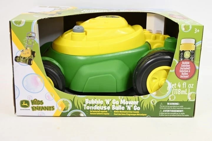 Lodër kositëse flluskash TOMY John Deere Bubble Mower X320907, e gjelbër/verdhe