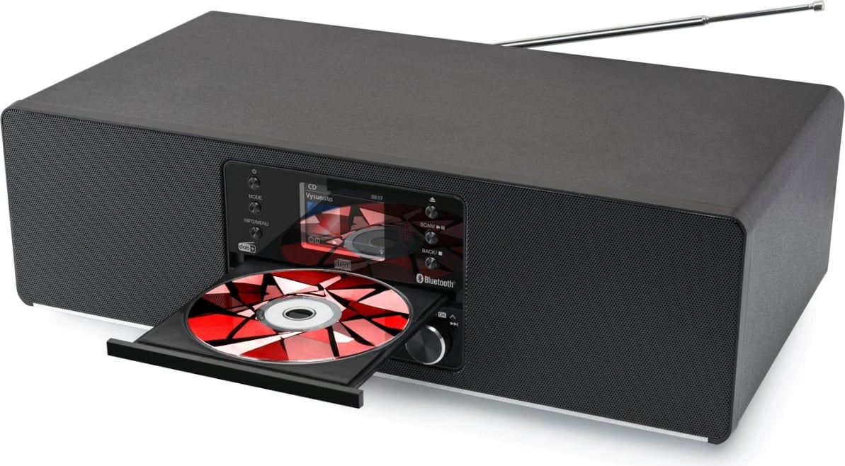 Mini tower audio JVC RD-E984B, Bluetooth 5.2, MP3, USB, TFT, e zezë