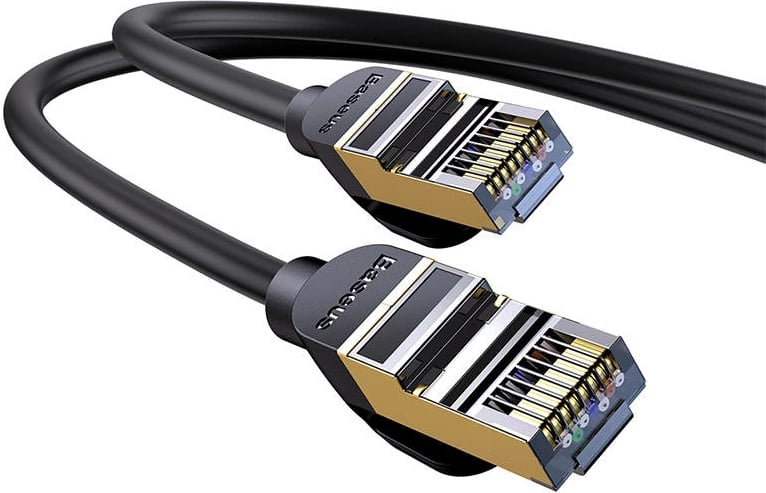 Kabllo rrjeti Baseus, RJ45 në RJ45, 8m, 10Gbps, e zezë
