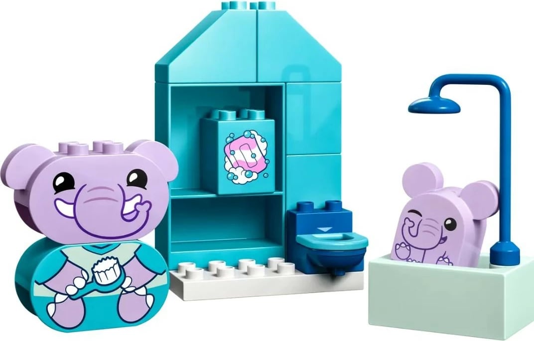 Set lodrash LEGO DUPLO 10413 Daily Activities Bath, 15 pjesë, plastikë, për fëmijë, shumëngjyrësh