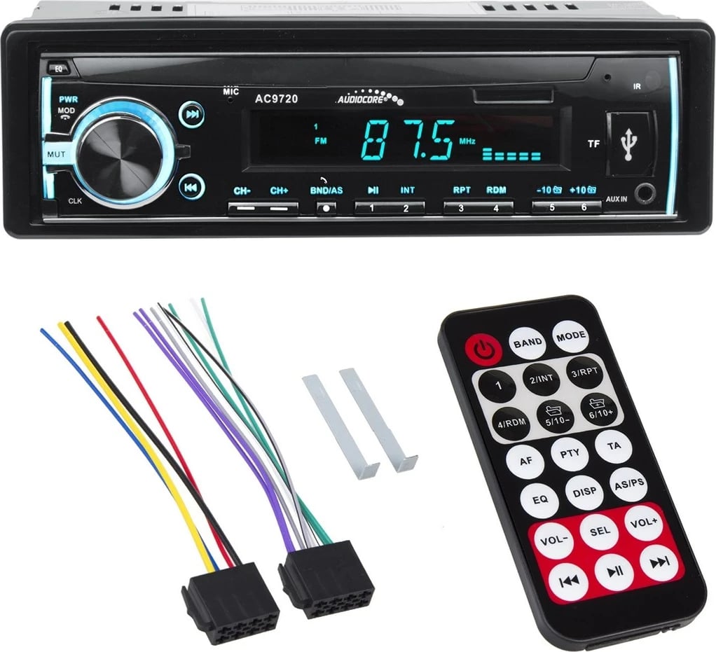 Radio makine Audiocore AC9720B, MP3, WMA, USB, RDS, SD, Bluetooth, Multicolor