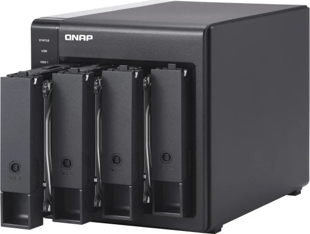 Kasë QNAP TR-004 për HDD/SSD, USB Type-C, 2.5/3.5", E zezë