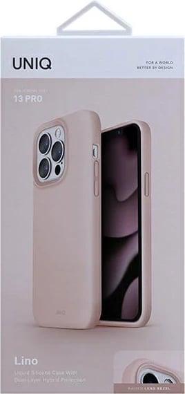 Mbështjellës UNIQ Lino për iPhone 13 / iPhone 13 Pro, rozë