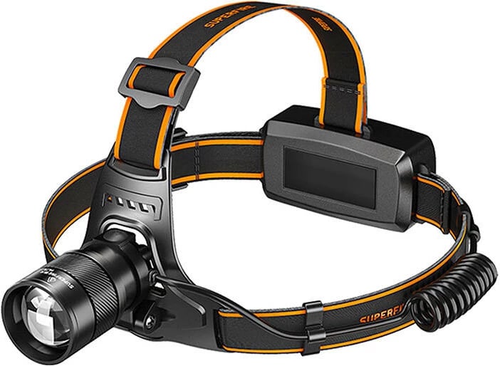 Dritë koke Superfire HZ01, 2800 mAh, LED + UV, e zezë