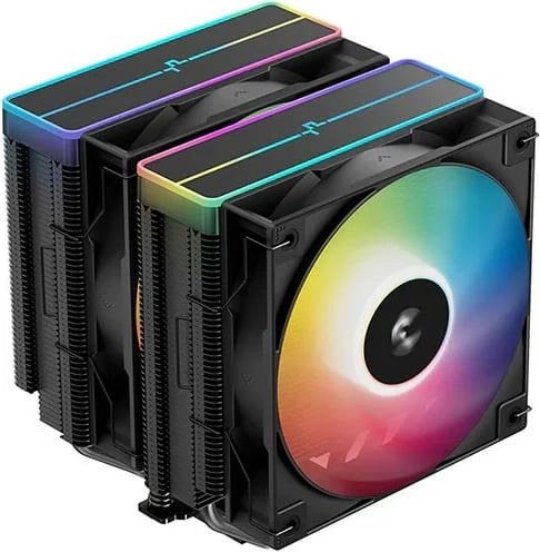 Kasë ftohëse Deepcool AG620 Black ARGB V2, 2 ventilatorë, 6 tuba termikë, 120mm, e zezë