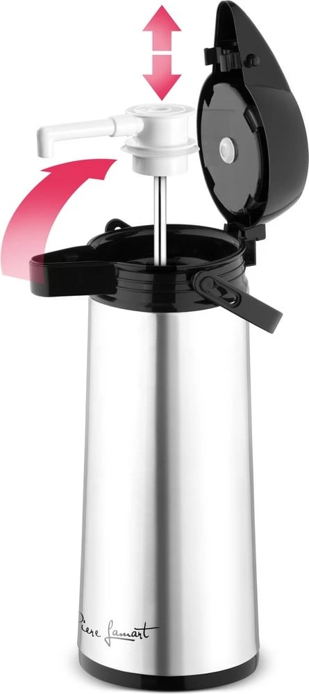 Termos Lamart LT4037 me pompë, 1.9L, inox, zi