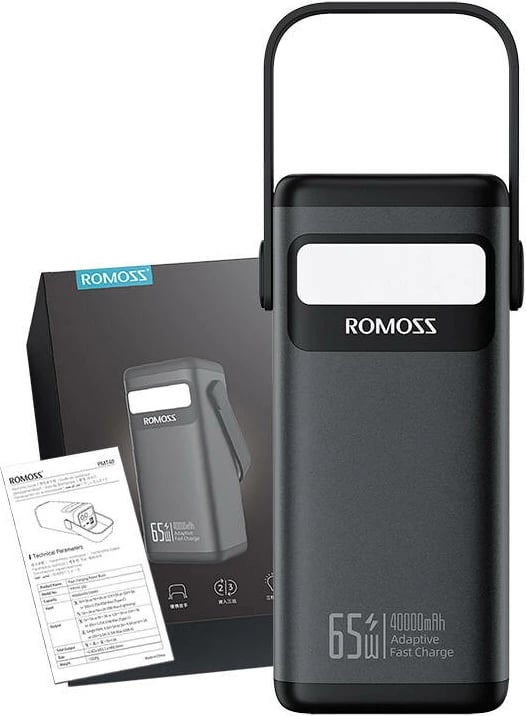 Powerbank Romoss PMT40 40000mAh 65W, e zezë