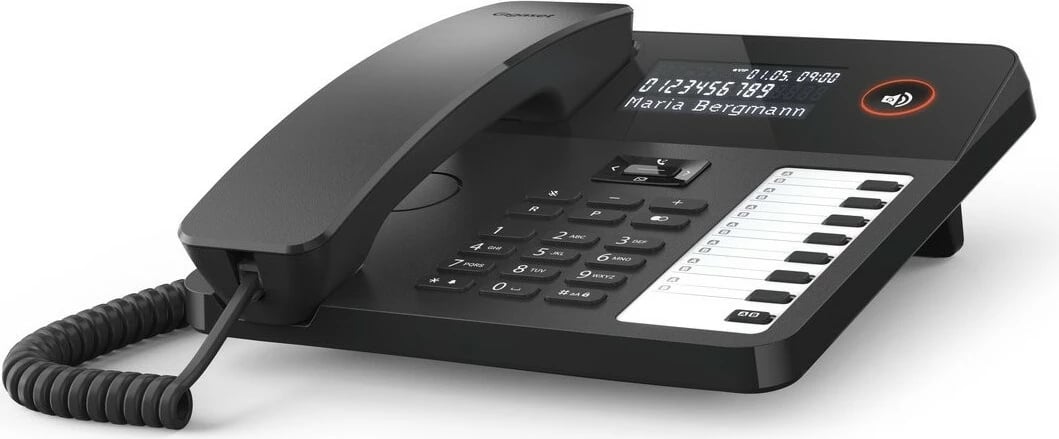 Telefon fiks Gigaset DESK 600, analog, 100 kontakte, ekran LCD, i zi