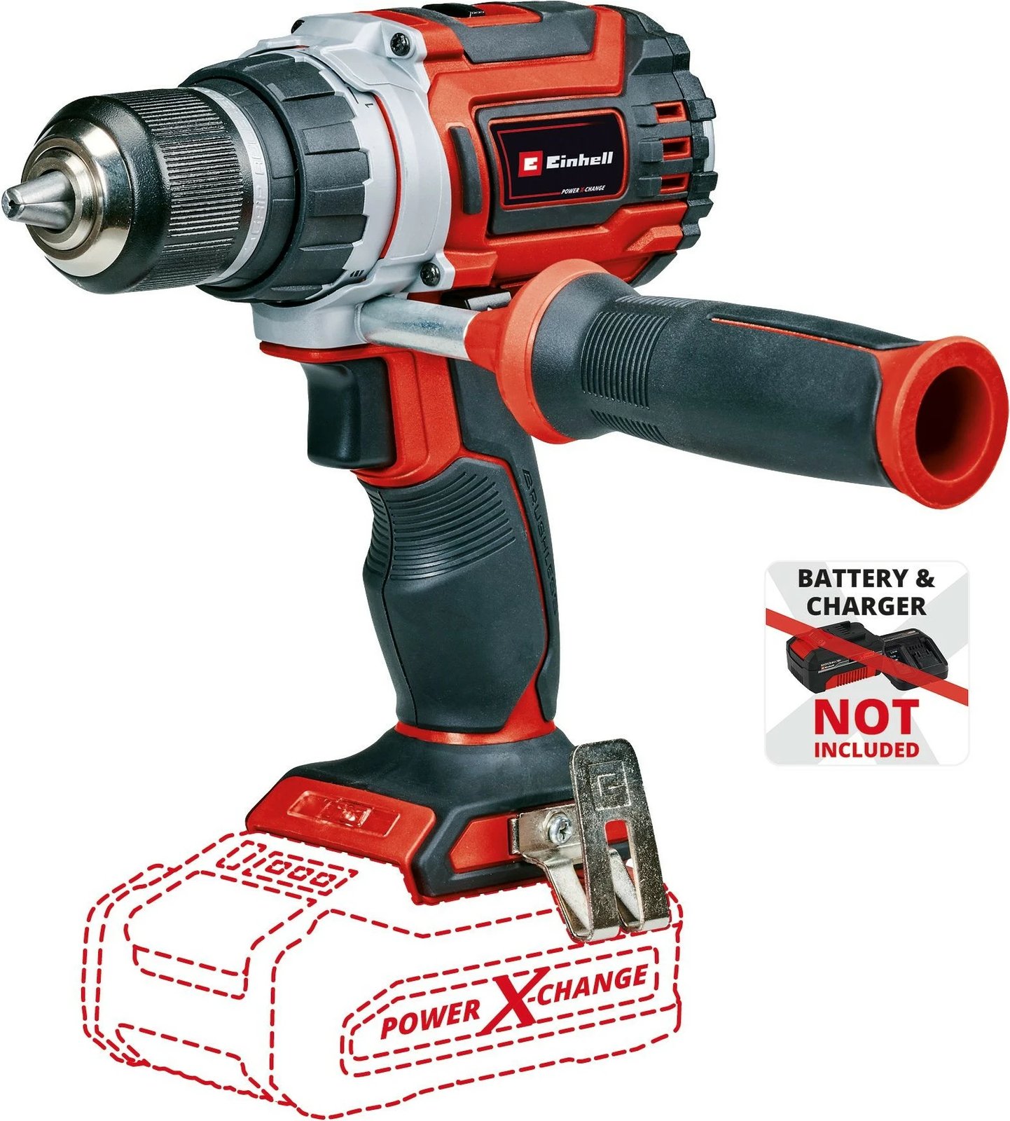 Shpuese/vidafiksues Einhell TP-CD 18/60 Li BL Solo, brushless, 18V, 2 shpejtësi, pa bateri, e zezë/e kuqe