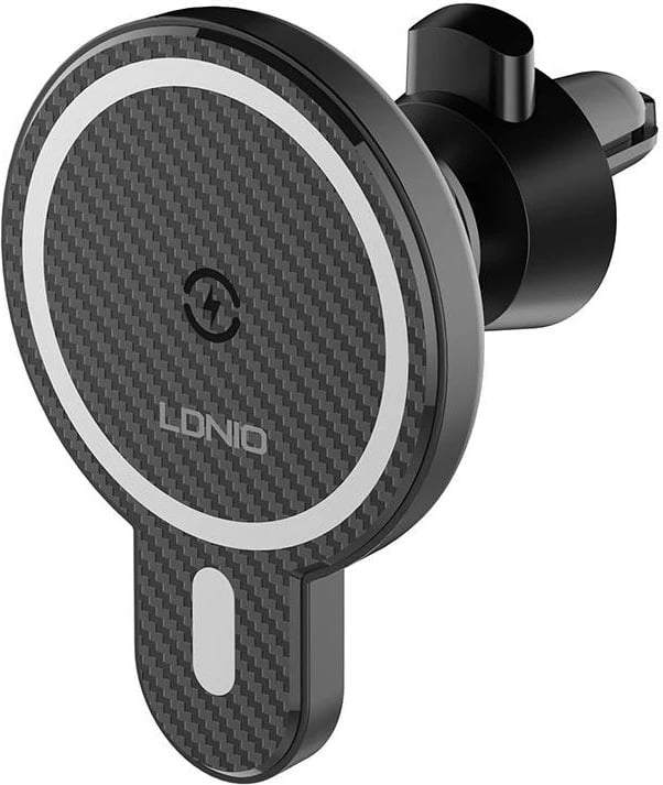Mbështjellës magnetik për makinë LDNIO MA20 me karikues wireless 15W, i zi
