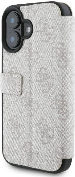 Mbështjellës Guess 4G Metal Logo për iPhone 16 Plus, Rozë