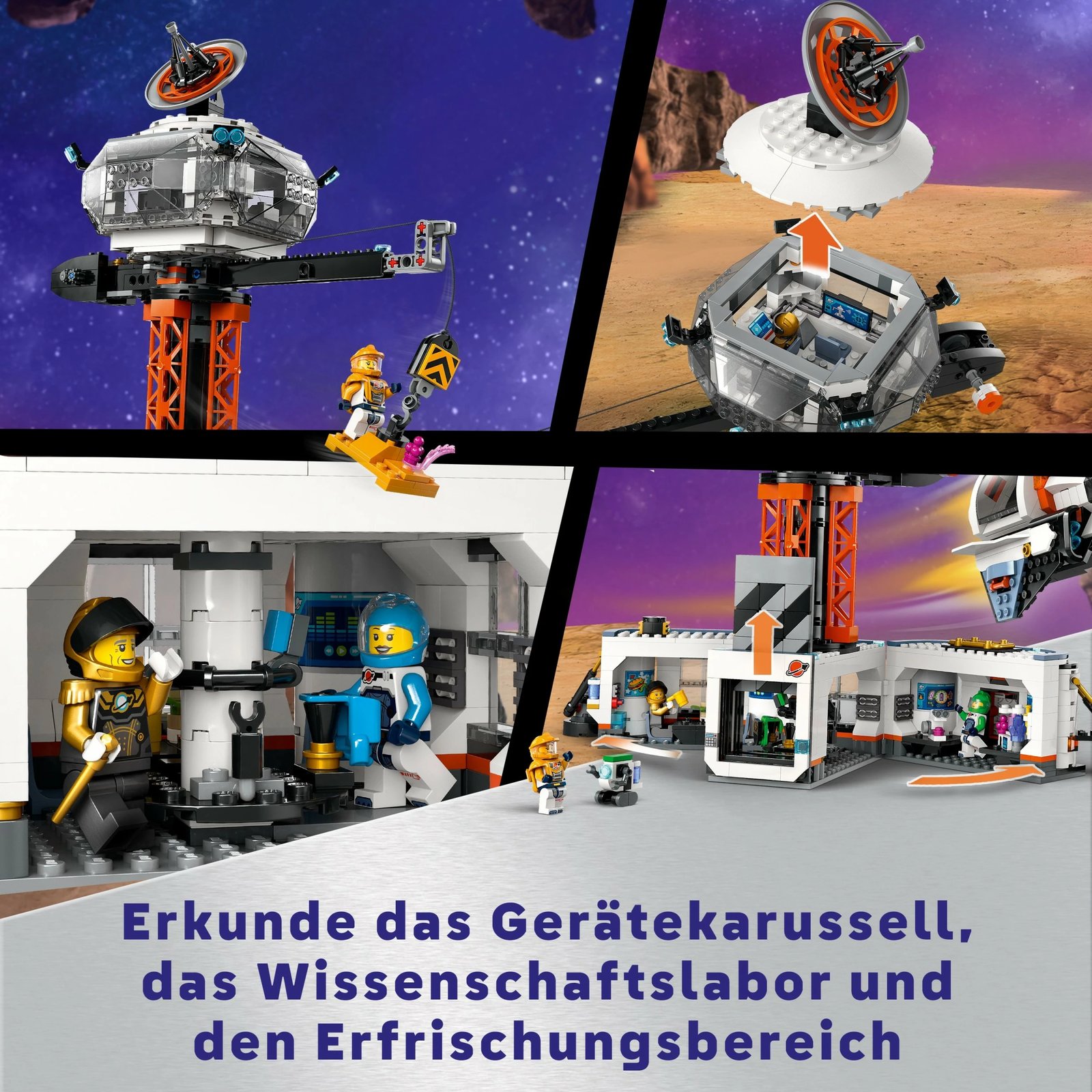Set ndërtimi LEGO City Space Base and Rocket Launchpad 1422 pjesë, shumëngjyrësh