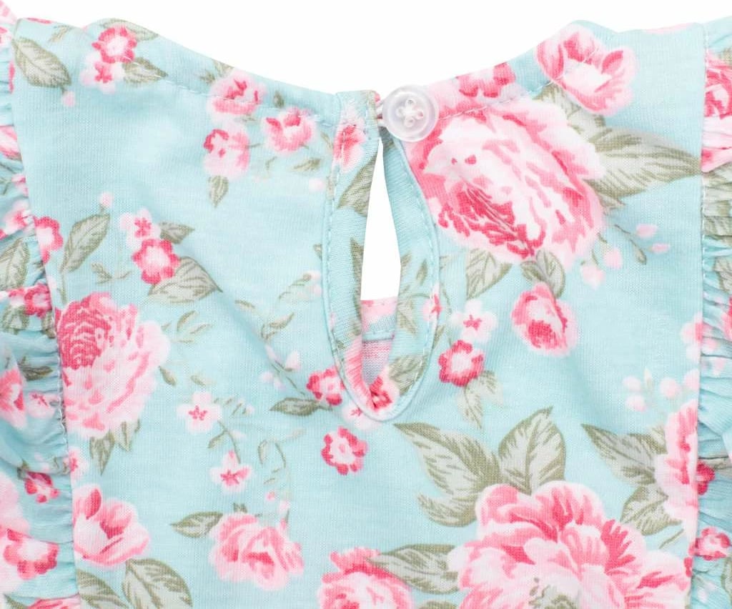 fustan veror për bebe New Baby Roses, 100% pambuk, madhësi 56 (0-3m), për vajza, turkeze