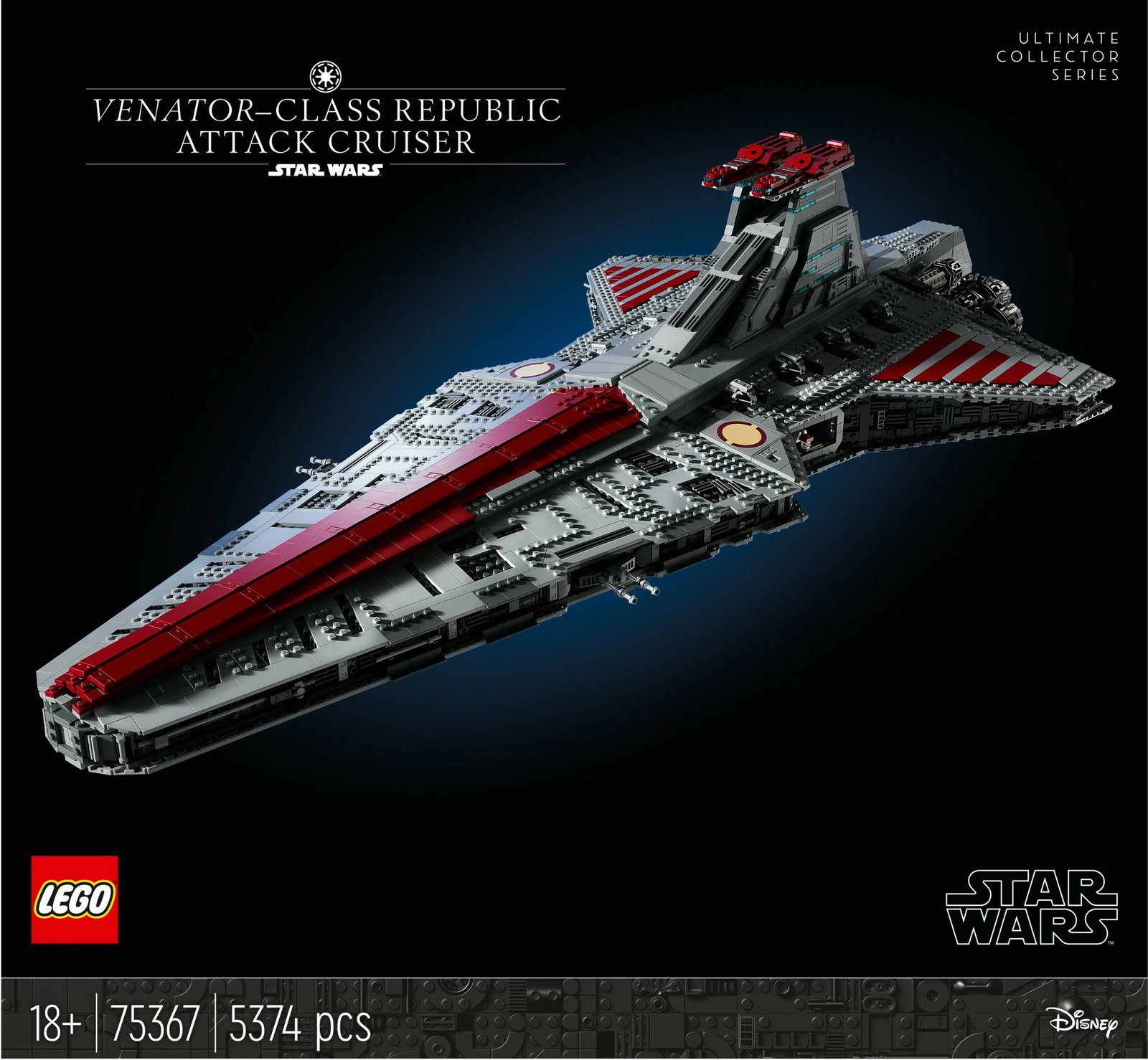 Set ndërtimi LEGO Star Wars Venator-Class Republic Attack Cruiser, 5374 pjesë, plastikë, shumëngjyrësh