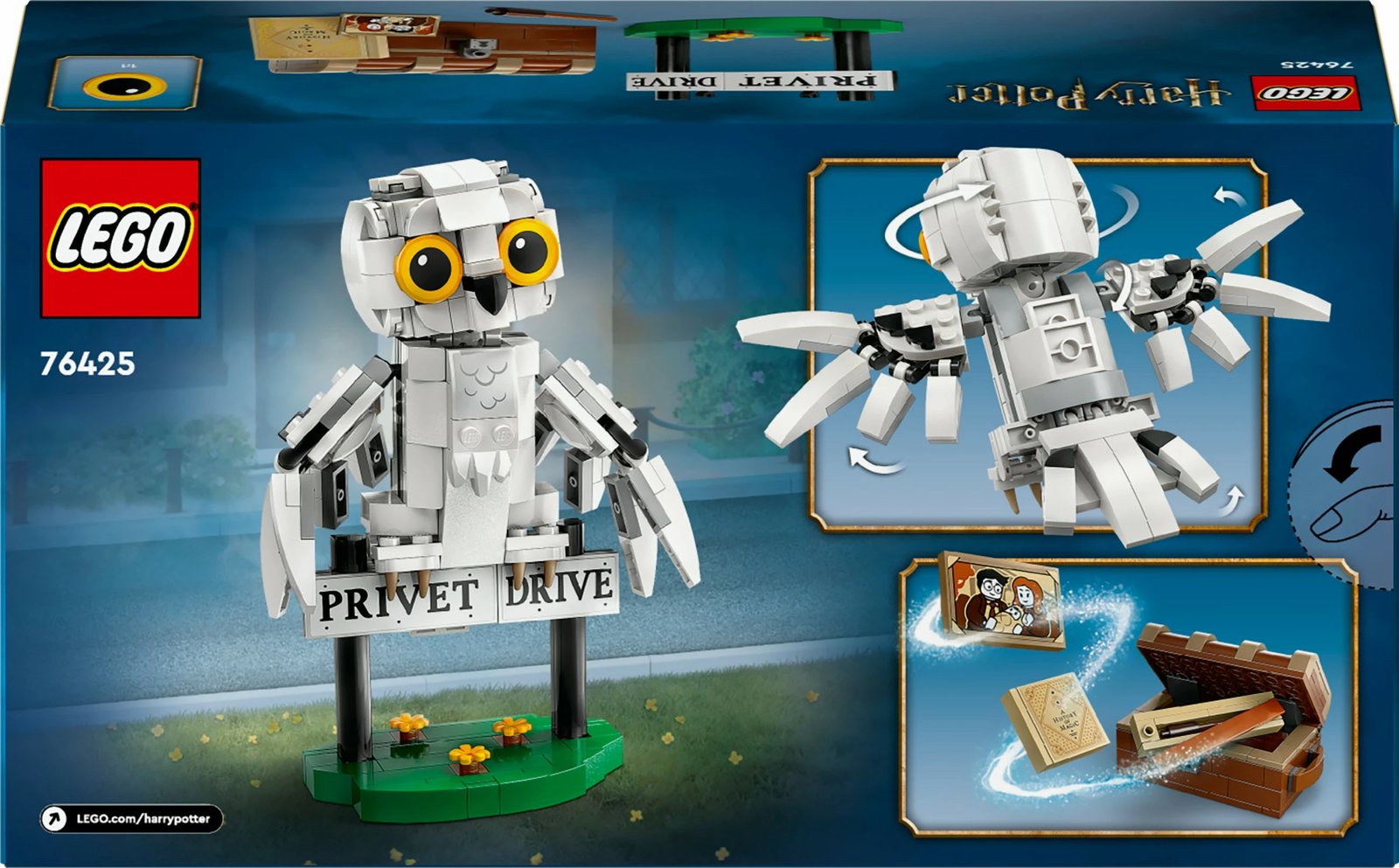 Set ndërtimi LEGO Harry Potter Hedwig 76425, 337 pjesë, multikolor