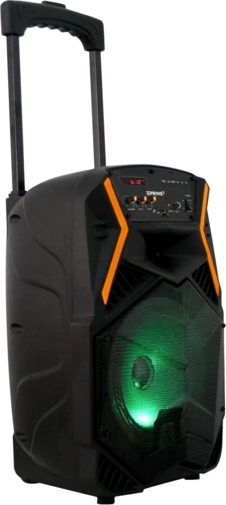 Boks portativ PRIME3 APS22 BLAZE me Bluetooth, karaoke, mikrofon pa tela, LED, zi/portokalli