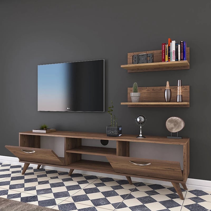 Njësi TV Jasmine, ngjyrë arre, 80x35x48.5cm