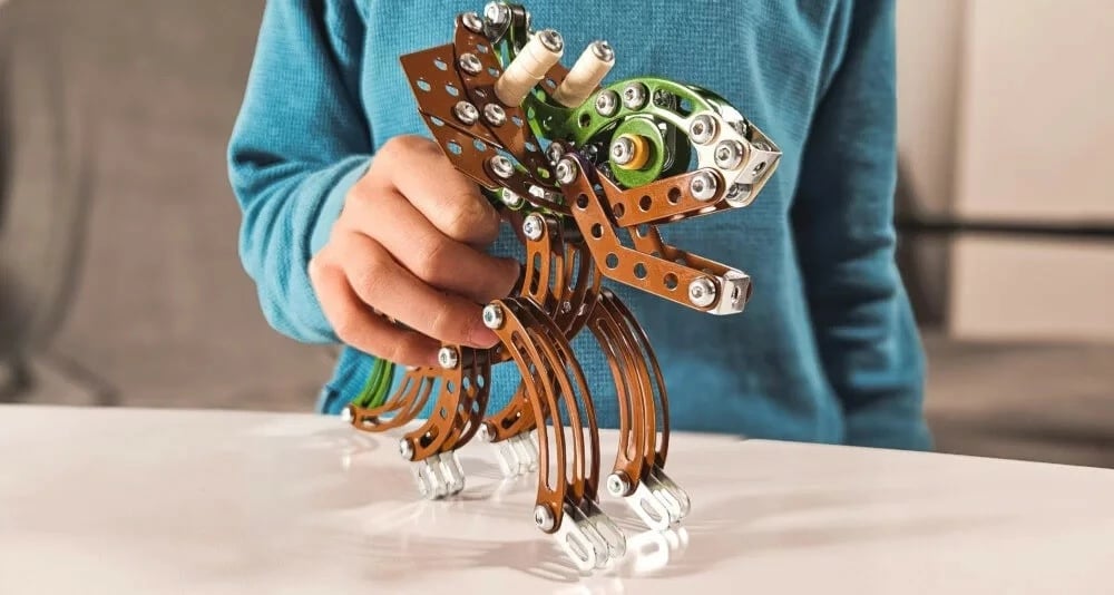 Set ndërtimi metalik Alexander Small Constructor Triceratops, 264 pjesë, kafe/jeshile