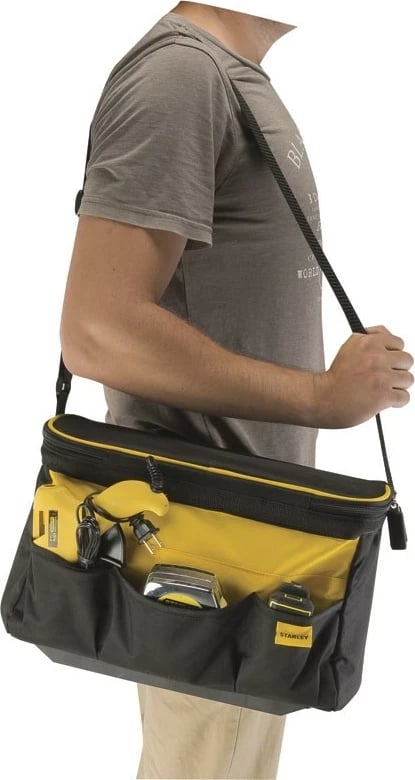 Çantë veglash Stanley STST1-73615, 14", poliestër, zi/verdhe