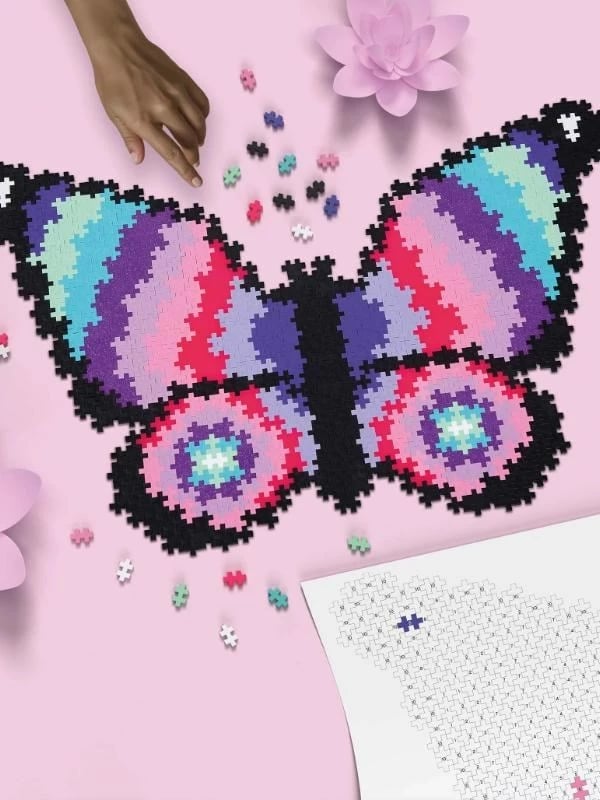 Puzzle bllokësh Plus-Plus Butterfly 800 copë, Shumëngjyrësh Puzzle bllokësh Plus-Plus Butterfly 800 copë, Shumëngjyrësh