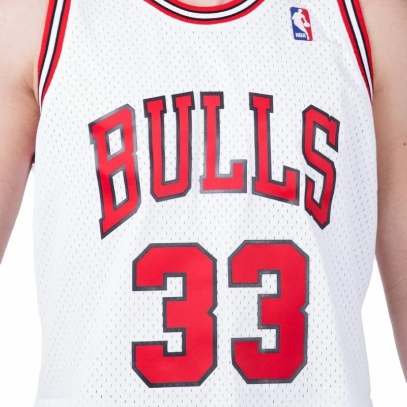 Fanellë Mitchell & Ness Chicago Bulls për meshkuj, e bardhë