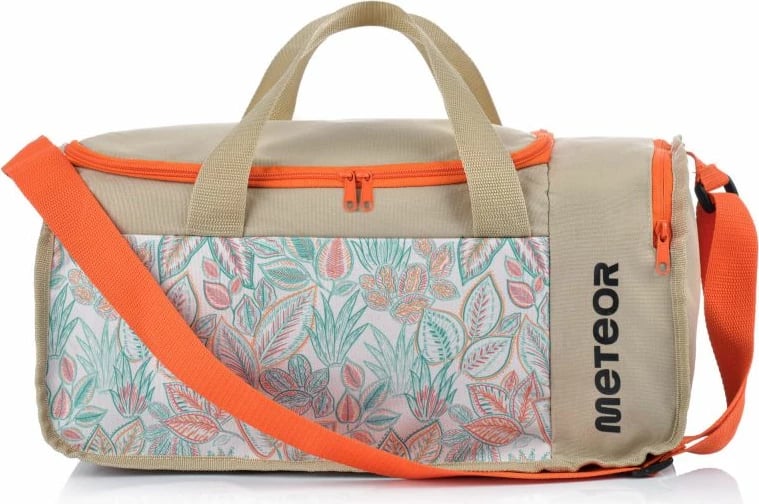 Çantë fitnesi Meteor, bezhë/jeshile/portokalli