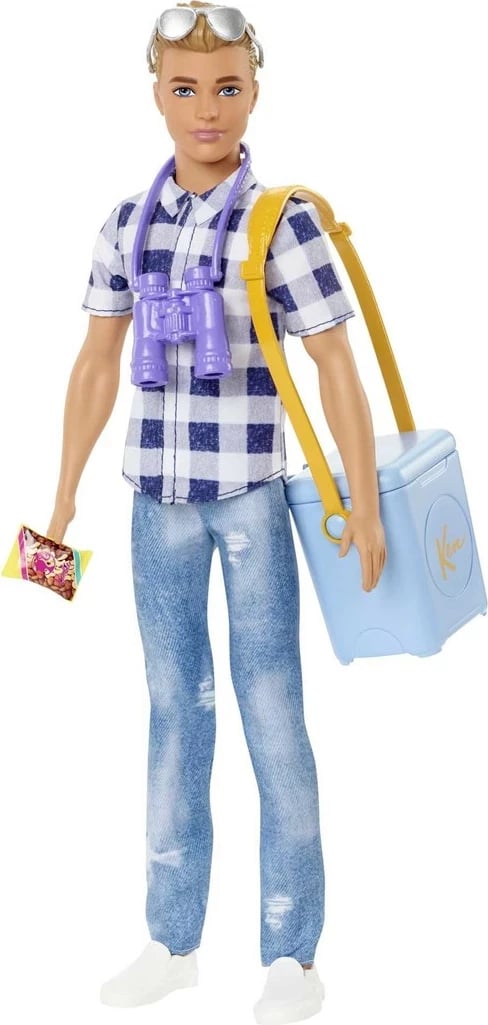 Kukull lodër Ken Barbie Dreamhouse Adventures me aksesorë kampingu, MATTEL HHR66, shumëngjyrëshe