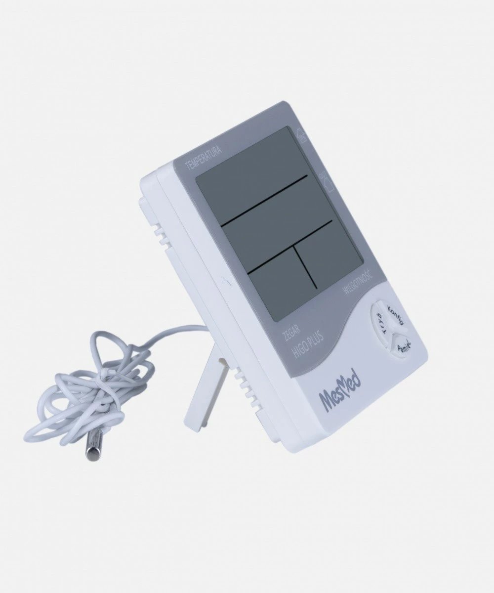 Higrometër Mesmed MM-778 Higo Plus me termometër dhe orë, Bardhë