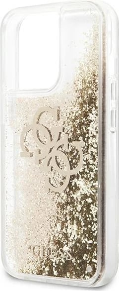 Mbështjellës Guess 4G Big Liquid Glitter për iPhone 13 Pro Max 6.7", ari