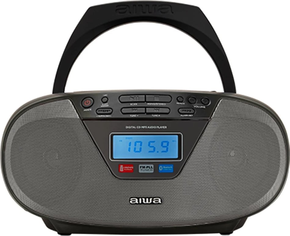 Boombox AIWA BBTU-400BK, CD/MP3, Bluetooth, USB, FM radio, E zezë/Gri