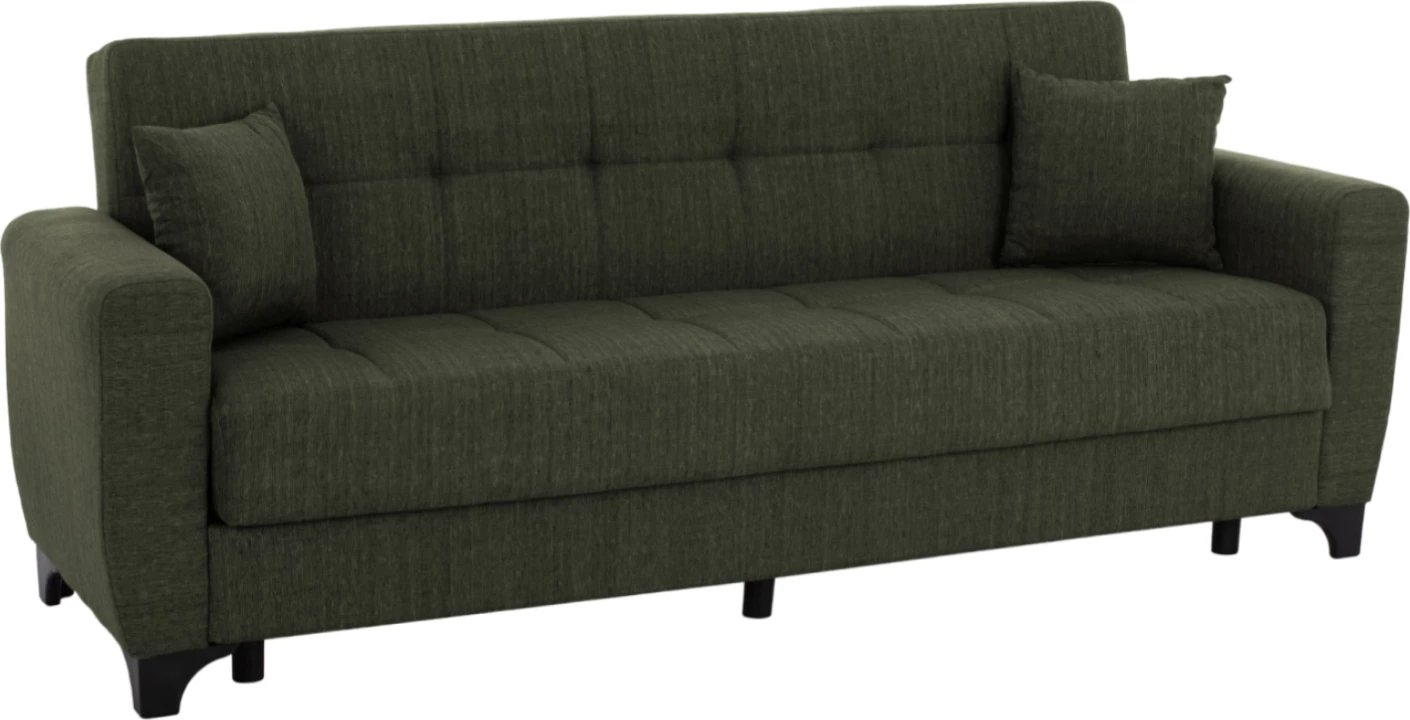 FH3242.05, 3-vendëshe divan-shtrat, shpinë e lartë, ulli i errët, 215x84x88 cm