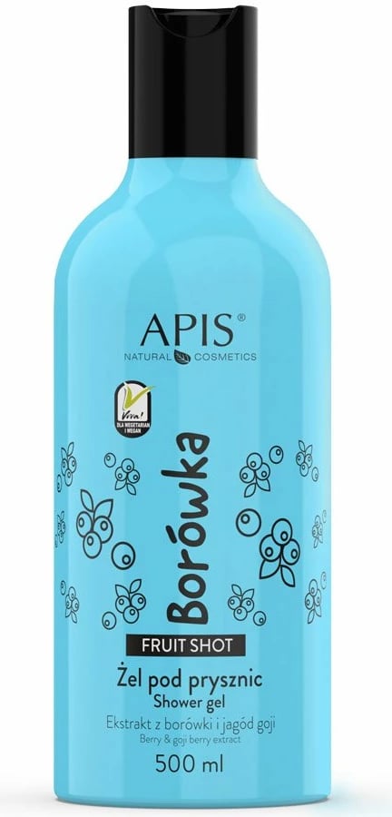 Xhel për dush për femra APIS Fruit Shot Blueberry 500ml