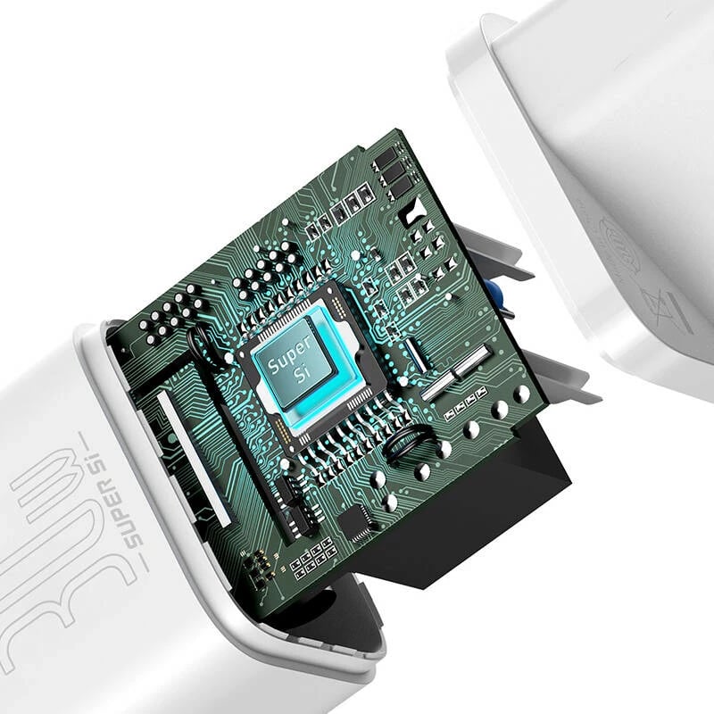 Karikues i shpejtë Baseus Super Si 1C, 30W, USB-C, i bardhë