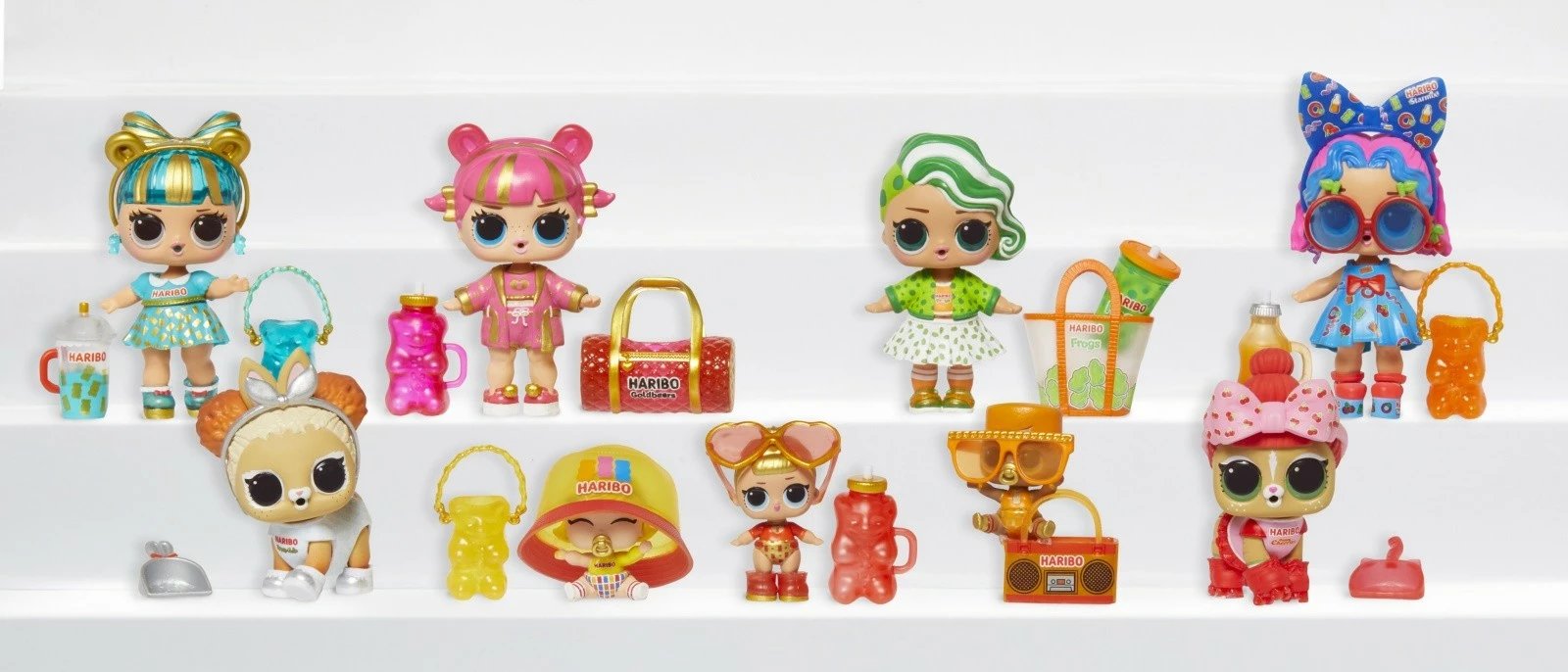 Set lodrash LOL Surprise Loves Mini Sweets X HARIBO Party Set, 9 kukulla ekskluzive