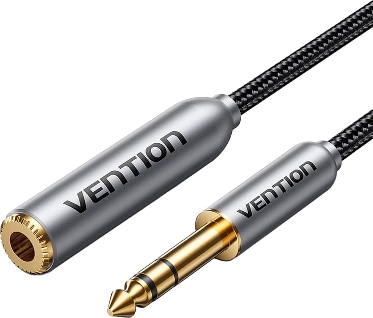 Kabllo audio Vention BCXHH, 6.35mm mashkull në femër, 2m, e zezë