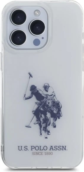 Mbështjellës U.S. Polo Assn. USHCP15XTPUHRBH për iPhone 15 Pro Max 6.7", i bardhë Shiny Big Logo