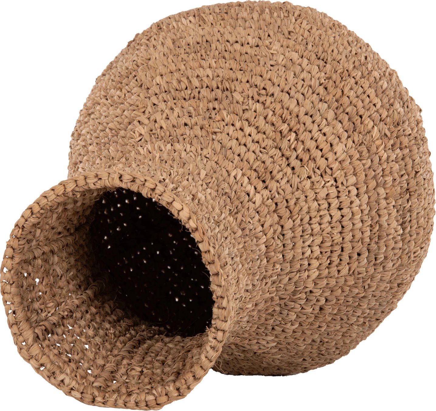 Vazo dekorative për dysheme, fibra palme, ngjyrë natyrale, FH7866, Φ34x50H cm