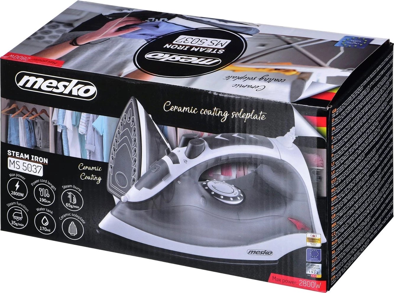 Hekur me avull Adler Mesko MS 5037, 3400 W, Gri