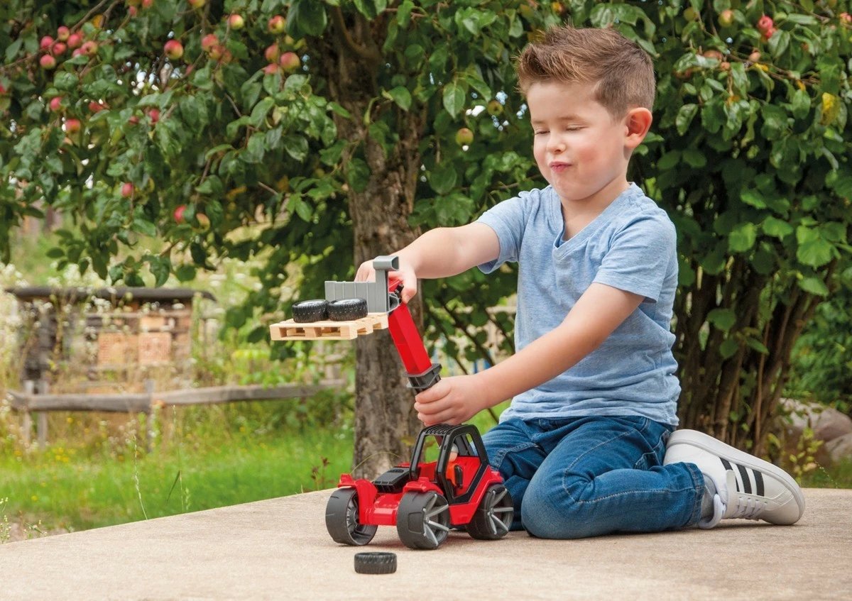 Lodër ngarkues teleskopik Lena Truxx2, plastikë, me figurë, zi/kuqe/argjendtë Lodër ngarkues teleskopik Lena Truxx2, plastikë, me figurë, zi/kuqe/argjendtë