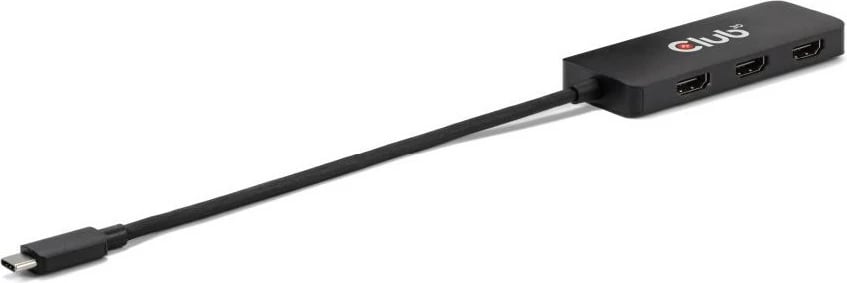 MST-Hub Club3D USB Type-C në 3x HDMI 4K60Hz, i zi