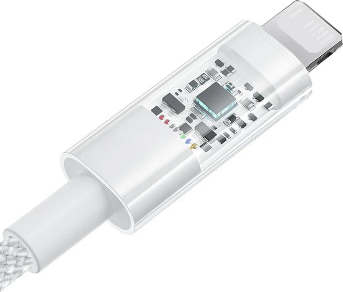 Kabllo karikimi e shpejtë Baseus Gem USB në IP, 2 m, Bardhë