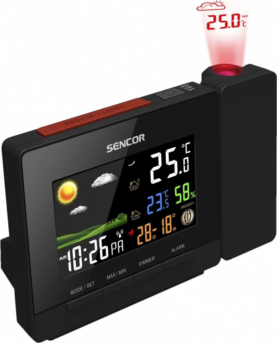 Stacion moti Sencor SWS 5400 me projektor, i zi, shumëngjyrësh
