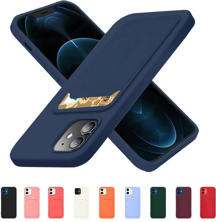 Mbështjellës Hurtel për Samsung Galaxy S22+, silikon me xhep për kartela, i zi