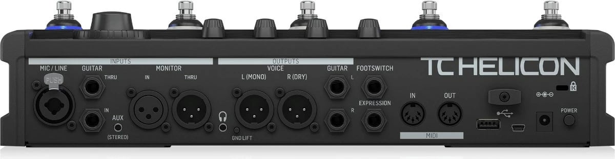 Multiefekt për kitarë-vokal TC-Helicon Voice Live 3 Extreme, i zi