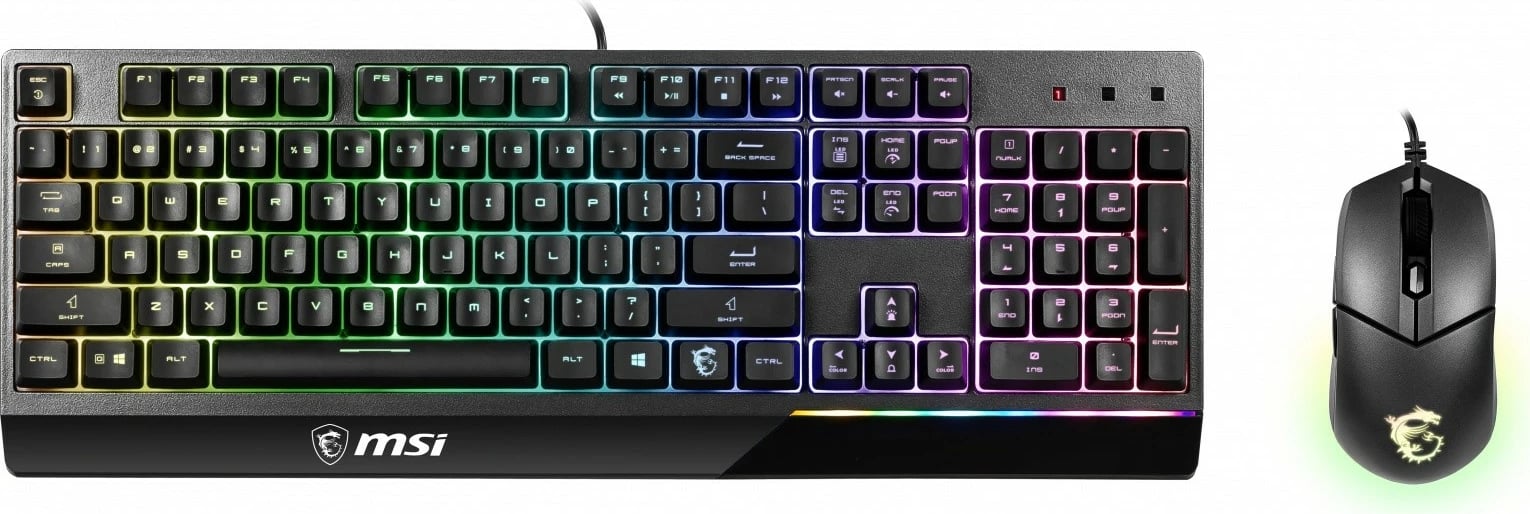 Kasë tastierë MSI Vigor GK30 me maus Clutch GM11, RGB, me kabllo, e zezë, set