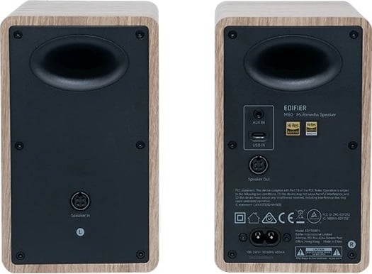 Altoparlantë Edifier M60 2.0 Bluetooth, 66W, dru klasik, USB Type-C