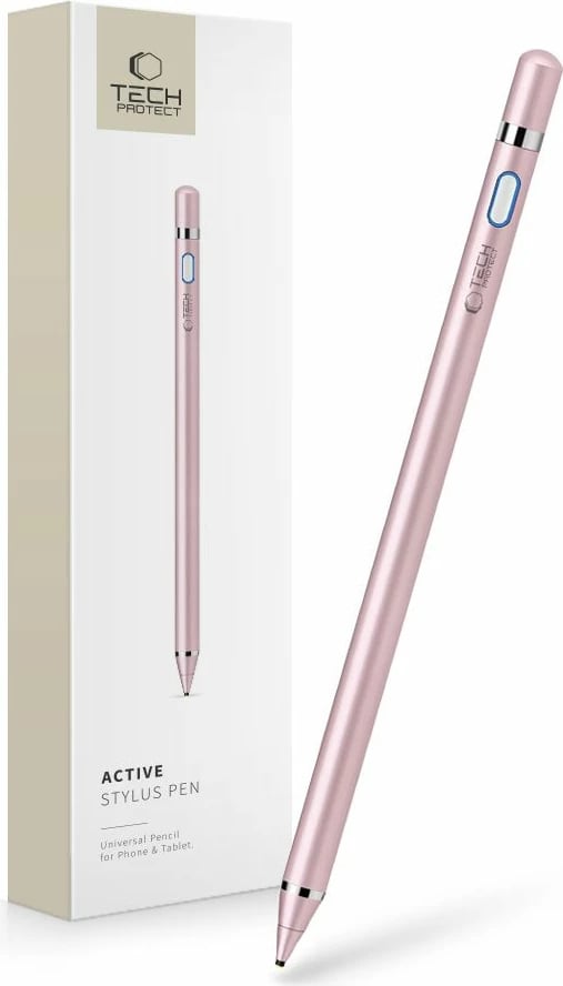 Stilolaps aktiv Tech-Protect Active Stylus, me LED, për tablet, rozë
