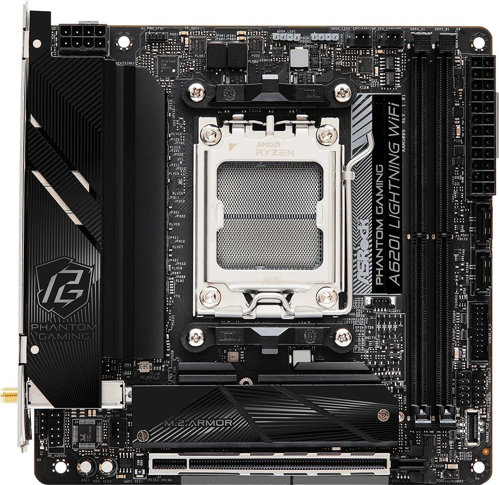 Pllakë amë ASRock A620I Lightning WiFi, AMD, Socket AM5, DDR5, 96 GB, e zezë